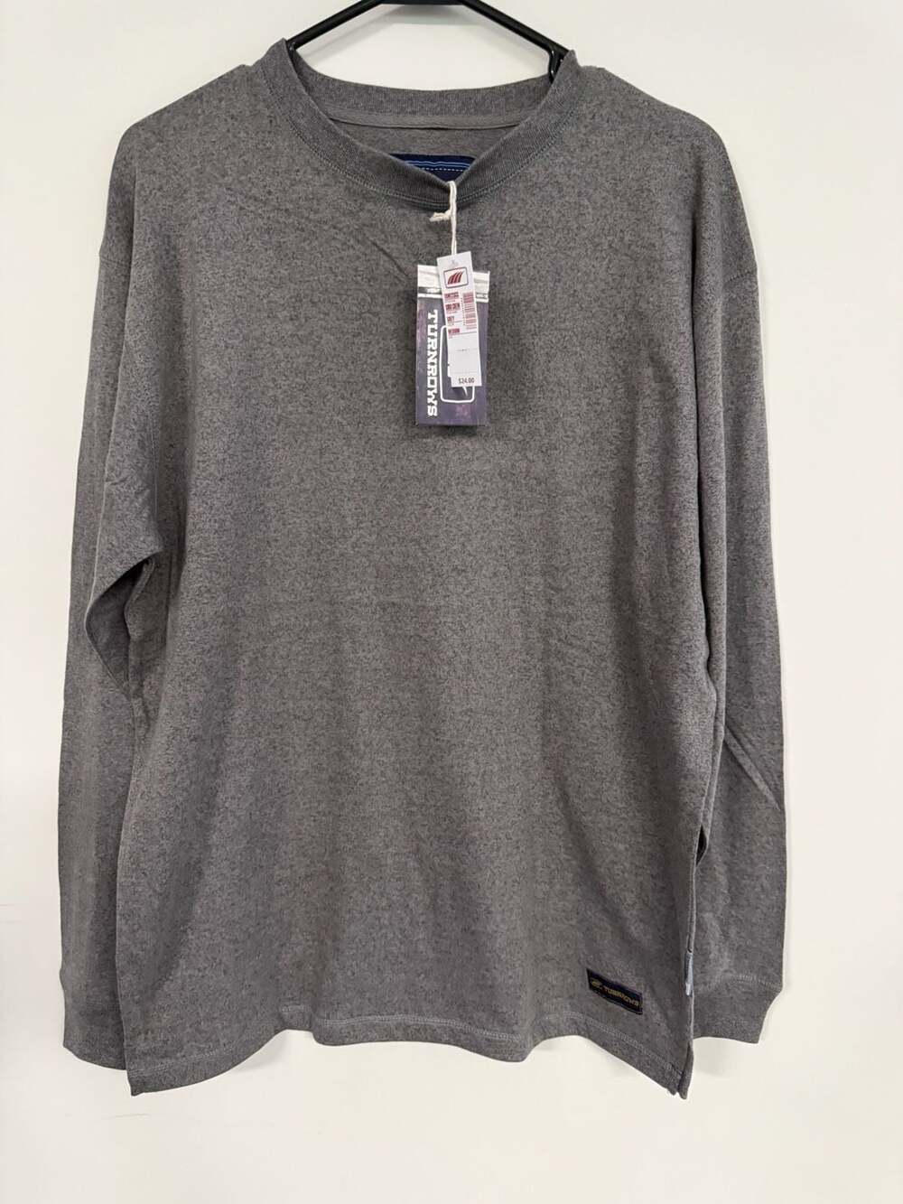 Turnrows Men's Long Sleeve Crewneck Shirt Grey Size M